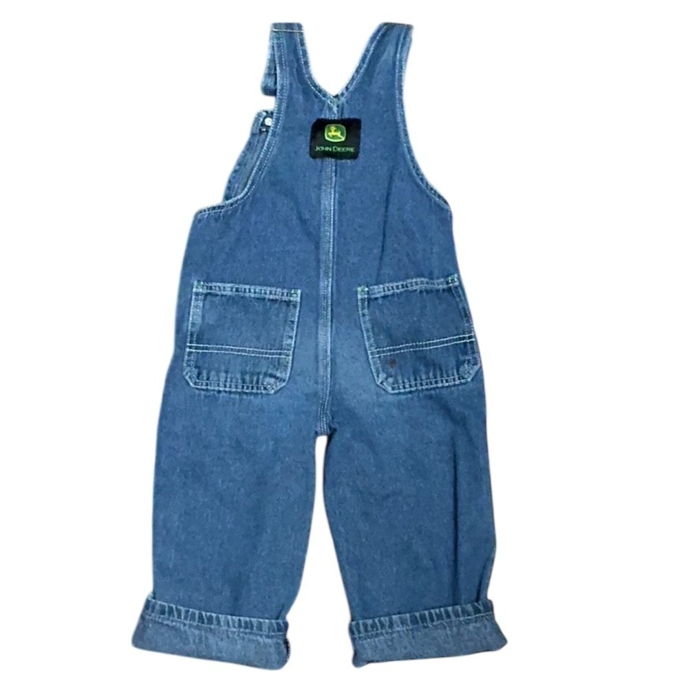 John Deere Kids Blue Denim Overalls - Picture 3 of 7
